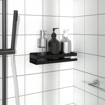 vidaXL - Doucherekje - 30x10x6 - cm - geborsteld - 304 - roestvrij - staal - matzwart