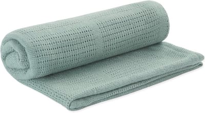 Baby Cellular Deken in Mint - Unisex Wikkeldoek met Air Flow Gaten voor Pasgeboren Kinderen