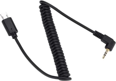 Ontspankabel Camera - Afstandsbediening Kabel - Camera Bediening - Spiraalontwerp - 05 meter - Zwart