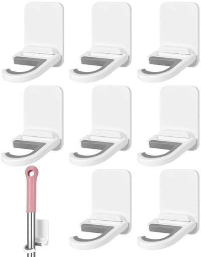 Solidchoice - MGS Inkjet x DPI A Multifunctioneel - Zelfklevende bezemhouder, Muurmontage Mop & Bezemhanger, Zwaar Bezemrek, veelzijdige Clip geschikt voor Thuiskeuken en Wasserij Opslag