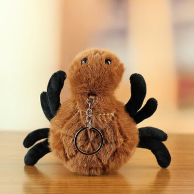 Pluche Simulatie Insect Sleutelhanger Gevuld Poppetje Speelgoed Schattig Cartoon Insect Spin Bij Pluche Poppetje Tas Hanger Sleutelhanger Creatief Cadeau Nieuw beige