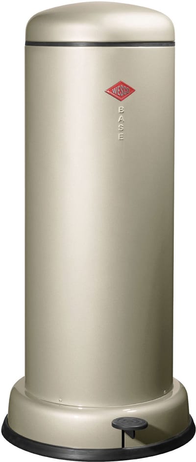 WESCO Big Baseboy Prullenbak met Soft Close | 30 Liter | Metaal - Nieuwzilver | Pedaalemmer