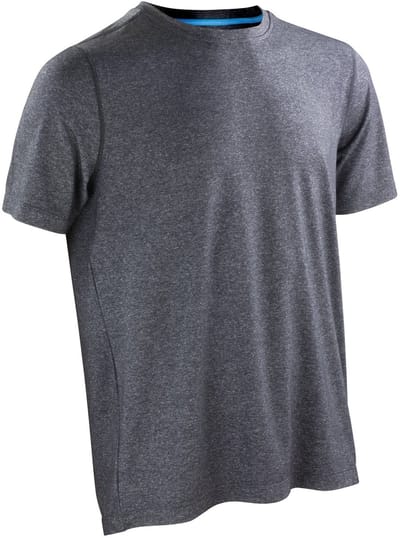 Spiro Heren Glanzend Merlijn Korte Mouwen Fitness T-Shirt (Phantom Grijs / Oceaan Blauw)