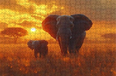 Legpuzzel 3000 Stukjes - Volwassen Puzzel Hout - Ontspanning Thuis - Siberisch Hout - 120x80cm - Olifant 2
