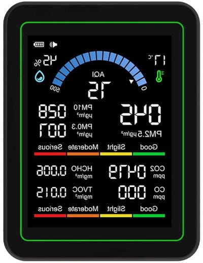 Luchtkwaliteitsmonitor - Luchtmeter Detector - Binnenlucht Meten - Hoge Precisie Sensoren - 2000 mAh Batterij - Wit