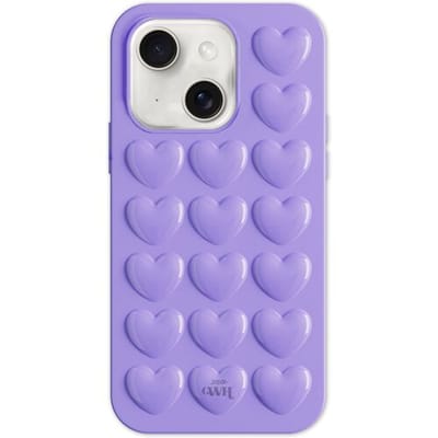 xoxo Wildhearts Heartbreaker Purple telefoonhoesje - Geschikt voor iPhone 13 - Heart case - Hoesje met hartjes patroon - Case met hart - verstevigde backcover - Paars