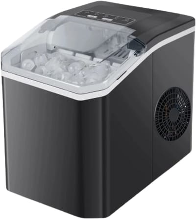 NaevaMi Elektrische IJsblokjesmachine - IJsmachine - IJsblokjesmakers - Professioneel & Draagbaar – Automatisch Kogelvormig IJs – Familiebar & Thuisgebruik – Zelfreinigend – 12 kg/dag – 1,3L Watertank- Zwart