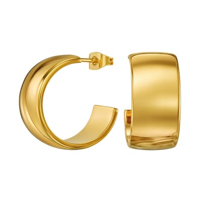Traveller Oorbellen - Oorringen Dames - 22kt Verguld - 3/4 Ring - 22 x 11 mm - 181320