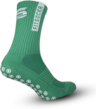 FitSockr Gripsokken Voetbal - Sportsokken - Grip socks - Voetbalsokken - Padel sokken - Antislip Sokken Heren/Dames/Kind - One - Groen - Maat 32-36