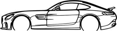 Mercedes AMG wanddecoratie - Houten wandbord - Mercedes AMG GTS - 78x21cm - Mancave - Muurdecoratie - Sportwagen - Supercar - Sportauto