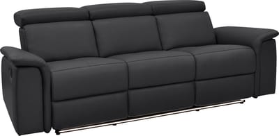 Pareli-Sofa 3-zits - Handmatig - Zwart PU Leer