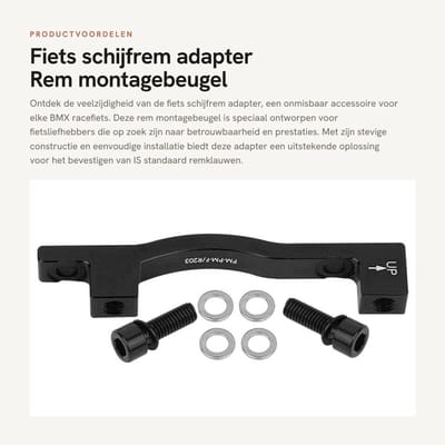 Dailygoods - Fiets schijfrem adapter - Rem montagebeugel - Geschikt voor BMX racefiets - Zwart - IS standaard remklauw adapter - Reserveonderdelen voo...