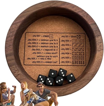 Houten Kubus Dienblad - Dobbelsteenbak Hout - Spel Nauwkeurigheid - Afgeronde Randen - 17.9 x 16.8 x 3.3 cm