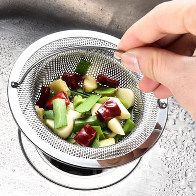 Set van 2 RVS Afvoerzeefjes voor Keuken, Wasbak en Douche - Effectieve Oplossing tegen Verstoppingen, 11 x 8 x 2 cm