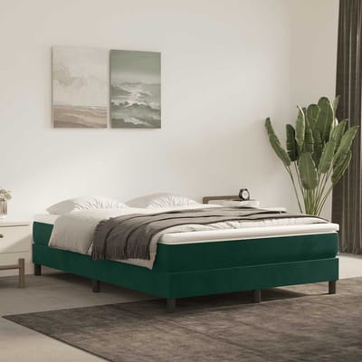 vidaXL - Boxspring - bed - 140x200 - cm - fluweel - donkergroen