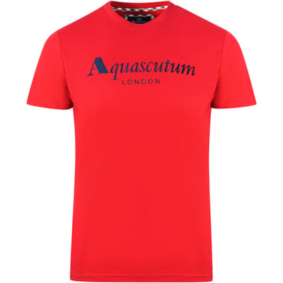 Aquascutum London Brand Logo Red T-Shirt