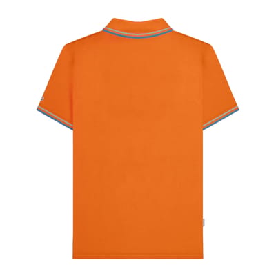 Lambretta Heren SS25 Twin Tip Poloshirt (Oranje/hemelblauw)