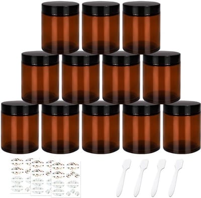 IMstore - 12 pcs glazen potjes - 240ml cosmetic containers - lucht- en lekdicht