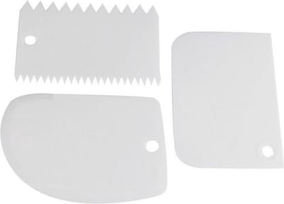 "Set van 3 Deegschrapers - Wit - Perfect voor Fondant & Deeg Bakken!" - Heble®