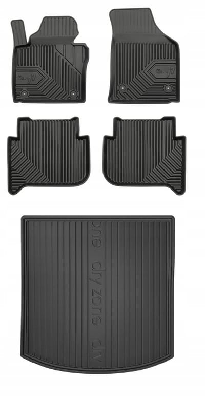 Frogum Serie 77 Volkswagen Touran I – Automattenset + Kofferbakmat – Perfecte Pasvorm – Geurloos TPE – Hoge Beschermrand
