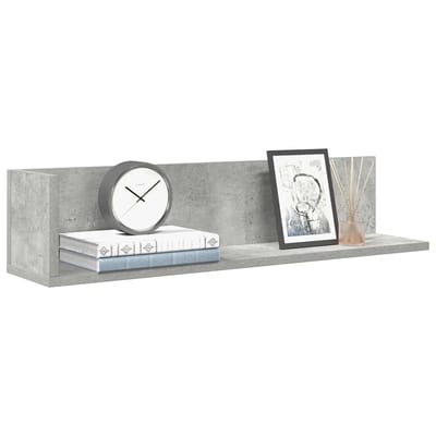 vidaXL - Wandschappen - 2 - st - 75x16,5x16,5 - cm - bewerkt - hout - betongrijs