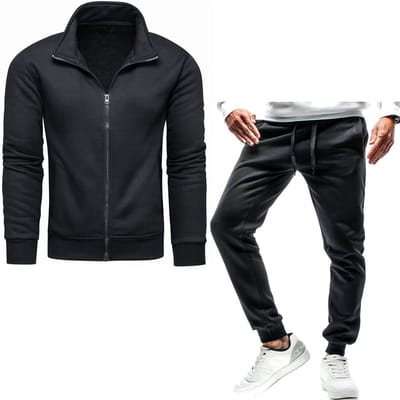 Recea Serie - Zwart Trainingspak - Zonder Capuchon - Jogger Broek - XL