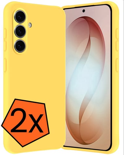 Hoes - 2 Stuks - Geschikt voor Samsung Galaxy S26 - Sterk & Shockproof - Case Siliconen - Back Cover - Telefoon Hoes - Geel
