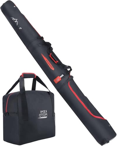 Ski Tas en Skischoen Tas Set, Geschikt voor Skis tot 200 cm, Waterdichte en Ventilerende Tas voor Skimateriaal, Ideaal voor Wintersport en Ski-uitrusting