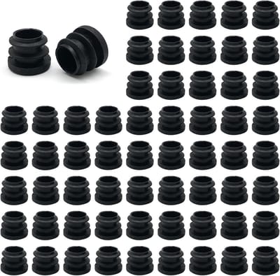Zwarte 16mm Plastic Stop voor Meubelpoot - Beschermkap voor Stoelen, Tafels en Planken