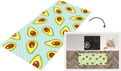 Keukenloper - Loper keuken - Avocado - Patronen - Stippen - 120x50 cm - Keukenloper vinyl