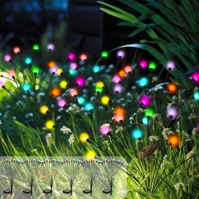 Zonnelampen met 10 LEDs - 6 Stuks Vuurvliegjes voor Buiten - Waterdicht - Halloween & Tuindecoratie - Kleurverandering