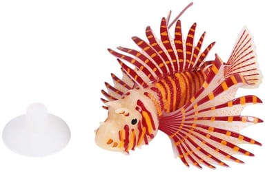 Dailygoods- Aquarium Decoratie Gloeiende Leeuwenvis - Siliconen Ornament - 11,5 x 7,5 x 3 cm - Lichtgevend - Flexibel - Realistisch Design