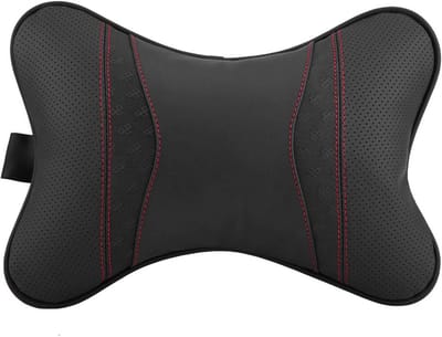 Dailygoods- Hoofdkussen Ergonomisch Ontwerp - Nekkussen - Hoofdsteun - Auto Accessoires - Leer - Waterdicht 20x28x12 cm - Neksteun