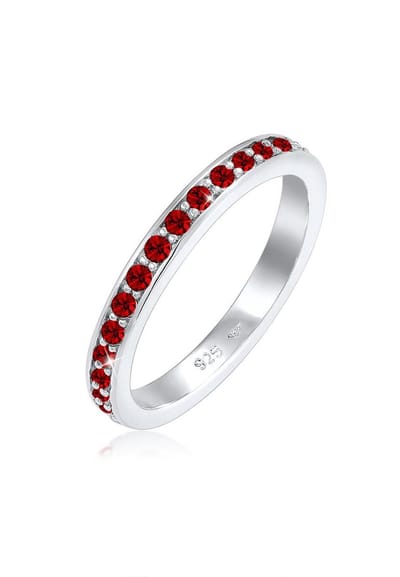 Elli - Ring - Dames band Memoire met kristallen in 925 sterling zilver - Dames