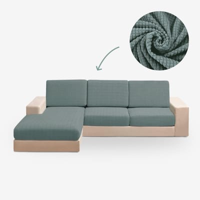 BankhoesDiscounter Knitted Zitkussen Hoes – Bankhoes Stretch – M3 (182-243cm) - Bankbeschermer - Zetelhoes & Zetelbeschermer - Bankhoezen - Sofa Cover - Groen