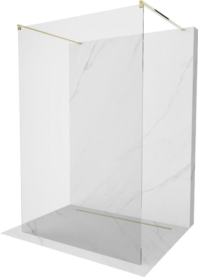 Mexen Kioto vrijstaande douchewand 105 x 200 , transparant 8 mm, goud - 800-105-002-50-00