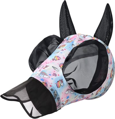 Imperial Riding - Vliegenmasker met Neus - IRHTrail ride - Unicorn - Maat Pony
