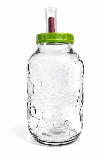 Glazen pot 5 liter met deksel en waterslot