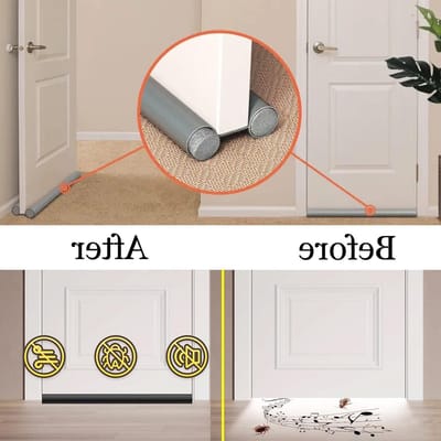 Draai- en tochtstrip voor deuren met dubbele afdichting, geluidsisolatie en perfecte pasvorm (Grijs, 96CM)