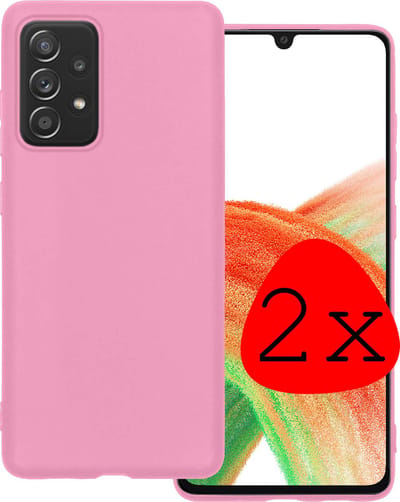 Hoesje 2 Stuks - Geschikt voor Samsung Galaxy A33 - Sterk & Shockproof - Case Siliconen - Back Cover - Telefoon Hoes - Lichtroze
