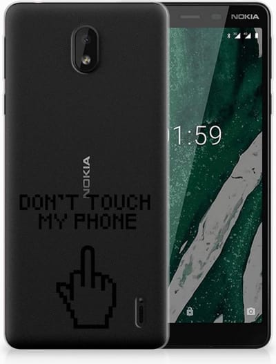 Nokia 1 Plus Silicone-hoesje Finger Don't Touch My Phone