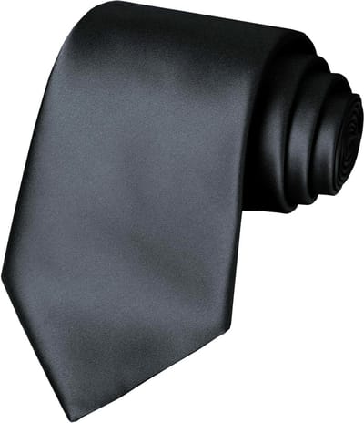 Fako Fashion - Stropdas - Effen - Satijn - 8cm - 145cm - Donkergrijs