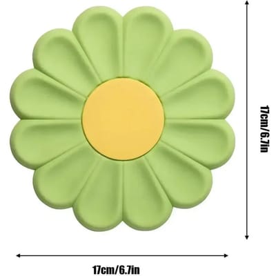 Siliconen Onderzetter Schattige Madeliefje Hittebestendige Onderzetters Voor Pannen Waterdichte Siliconen Antislip Aanrechtmat Onderzetter Placemat 17x17x0.7cm beige