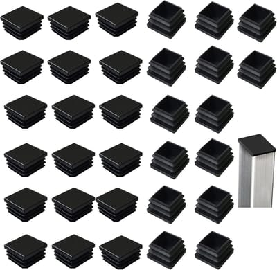 32 Zwarte Vierkante Buisdoppen voor Buisprofielen 40x40 mm