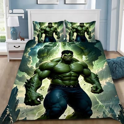 Dekbedovertrek Kussensloop Beddengoedset Film De Hulks Volwassene Jongen Meisje Slaapkamerdecoratie Kinderen Cadeau Eenpersoons Tweepersoons Groot Formaat 135x200cm 2pcs