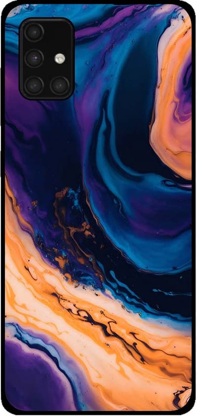 Smartphonica Telefoonhoesje voor Samsung Galaxy A71 4G marmer look - backcover marmer hoesje - Blauw geschikt voor Samsung Galaxy A71 4G