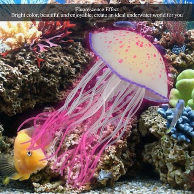 Simulation d'Aquarium Silicone Artificiel Méduse Décoration Ornement pour Aquarium Type 2