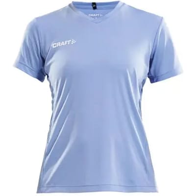 Craft Squad Jersey Solid SS Shirt Dames Sportshirt - Maat S  - Vrouwen - blauw/wit