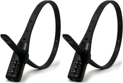 2 Pack Zip Tie Cable Lock - Fietshelm Lock - 54cm Fietsband Lock met Combinatiecode - 3 Digit Code Multifunctionele Lichtgewicht Flexibele Beveiliging Motorfietshelm Fiets Lock
