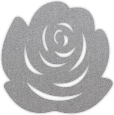 Roos vilt onderzetter - Lichtgrijs - 6 stuks - ø 10 cm Rond - Glas onderzetter - Cadeau - Woondecoratie - Woonkamer - Tafelbescherming - Onderzetters Voor Glazen - Keukenbenodigdheden - Woonaccessoires - Tafelaccessoires